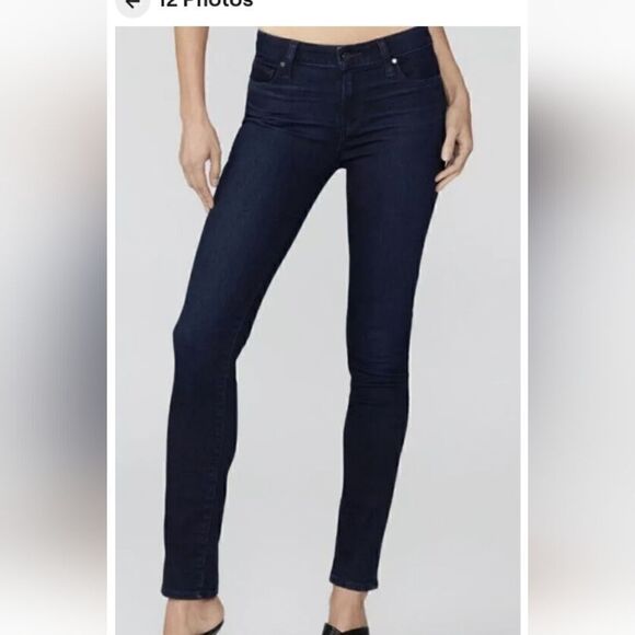 Paige Transcend skyline skinny Azaria blue wash 5 pocket midris jean size 24 NWT - Picture 1 of 5